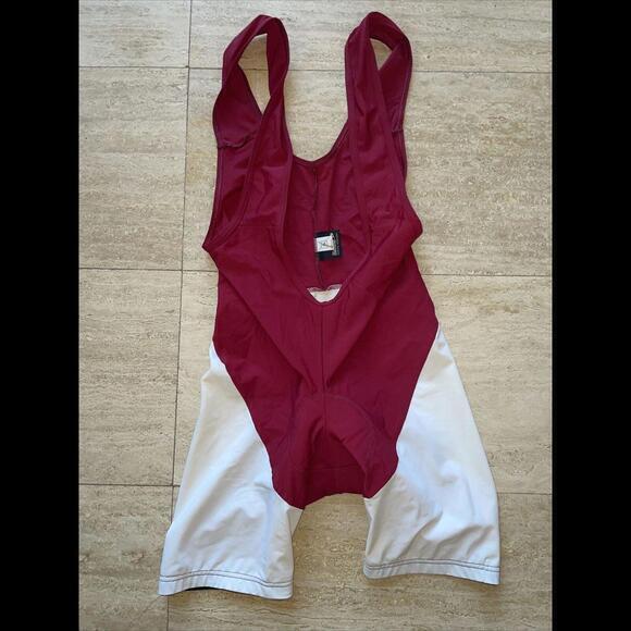 BIEMME Cycling Bib Shorts Red White‎ Size 6 Made in Italy - Picture 2 of 11